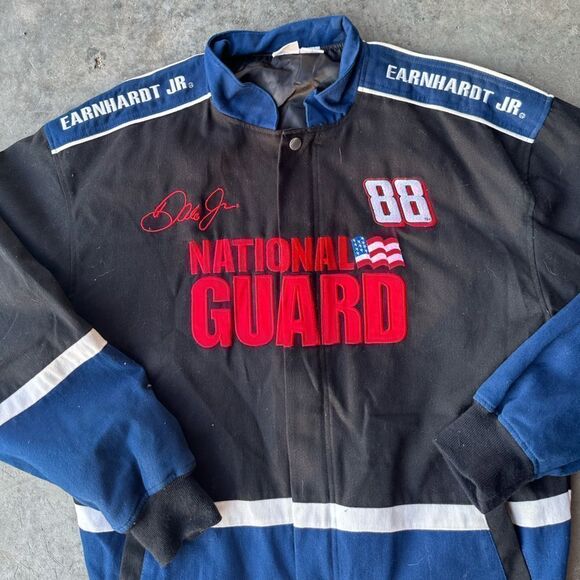 VINTAGE DALE EARNHARDT JR WINNERS CIRCLE NATIONAL GUARD JACKET SIZE LARGE - Picture 3 of 4